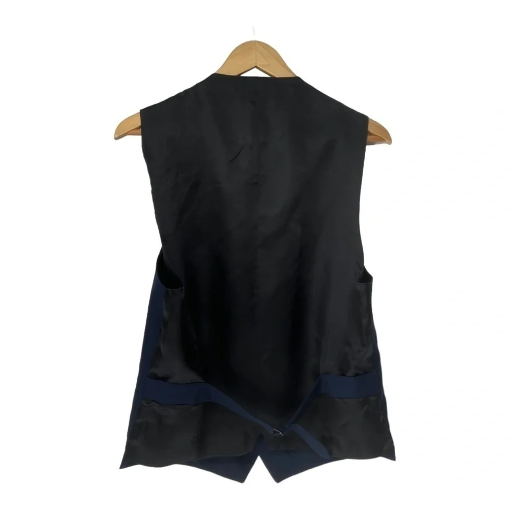 Gucci Navy Blue Wool Mohair Formal Vest‎ Gilet Size 50R New